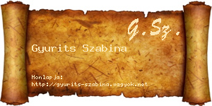 Gyurits Szabina névjegykártya
